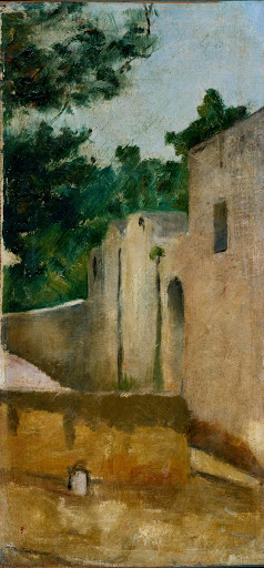 Puddle of water next to a house