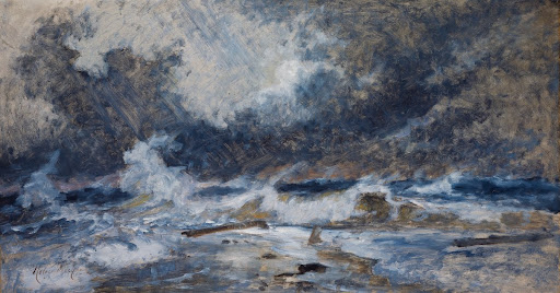 The sea in uproar. The Skaw Spit