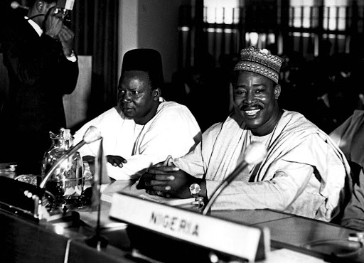 Diori Hamani with Yakubu Gowon