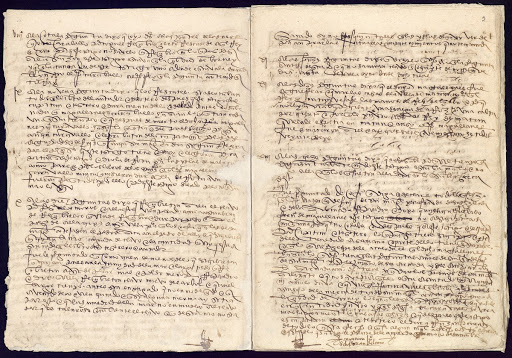 Declaration of Elcano, Albo, and Bustamante on the details of the first voyage across the world / Page 01