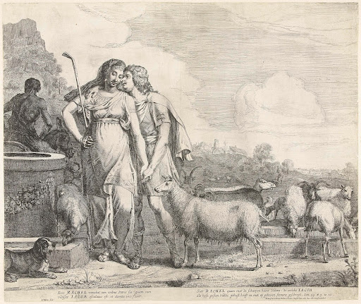 Jakob kust Rachel bij de bron