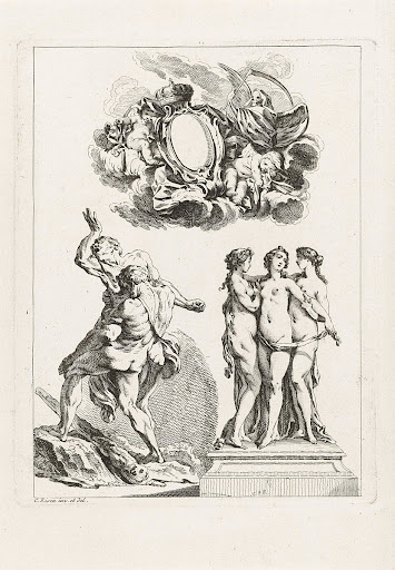 Allegorie op de vergankelijkheid, de drie Gratiën en Hercules