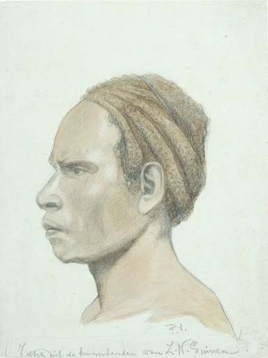 Drawing of a man from the inland of south New Guinea