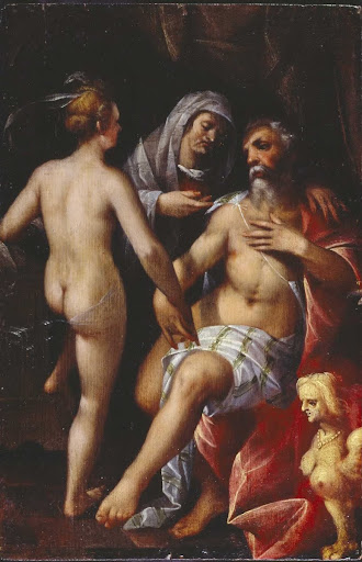 Sarah presenting Hagar to Abraham