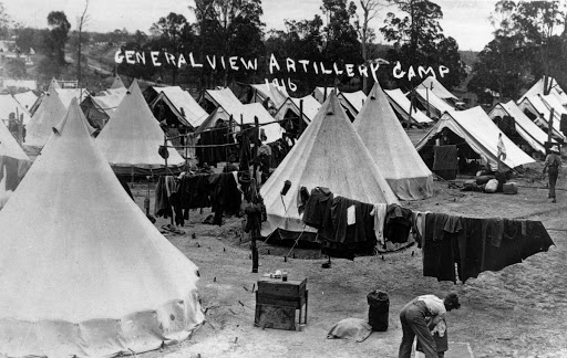 General view of artillery camp at Chermside