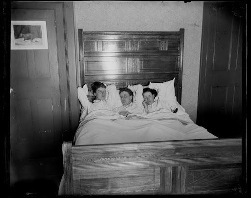 Mrs. Snively, Julie & I in bed