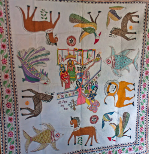 Animal motifs on Kantha