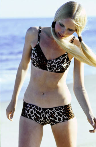 Gunilla Lindblad in Leopard Print Bikini, Vogue