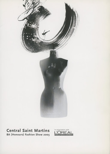 BA Fashion, Central Saint Martins Press Show Invitation 2003 Front