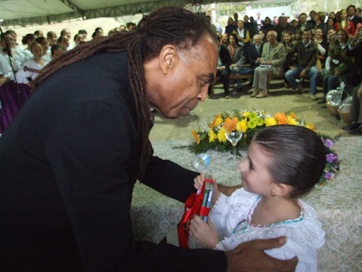 Gilberto Gil durante lançamento nacional do projeto Roteiros de Imigração