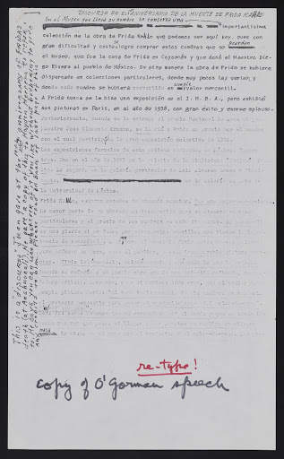 Discurso en el Aniversario de la Muerte de Frida Kahlo
