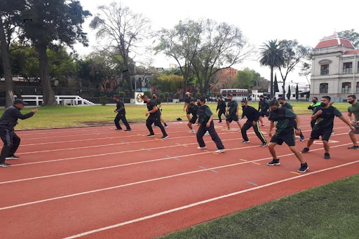 Workout session for military personnel