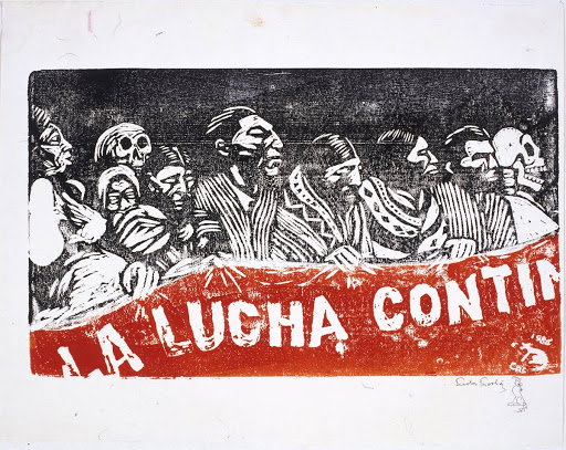 La Lucha Conti (nua) (illustrated postcard for a Day of the Dead art)