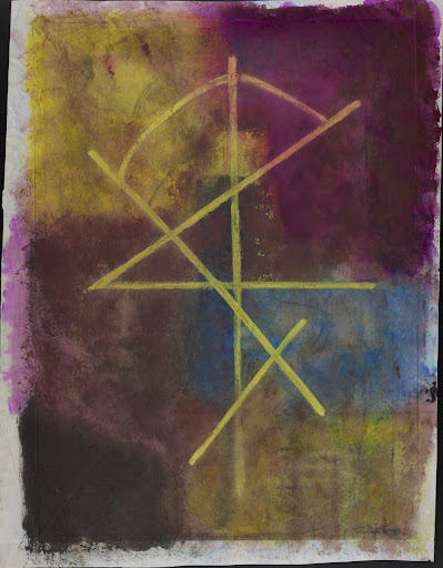 Untitled (Abstract composition in yellow, red, blue and grey)