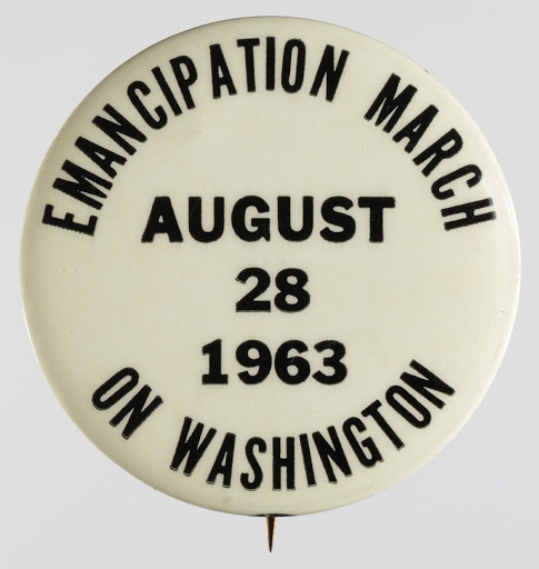 Pinback button for the 1963 March on Washington