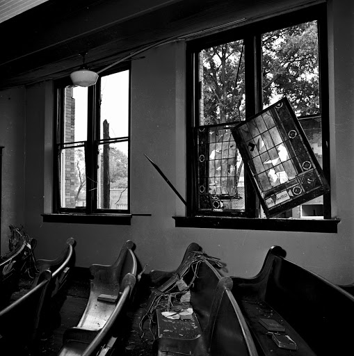 Bomb damage at 16th Street Baptist Church