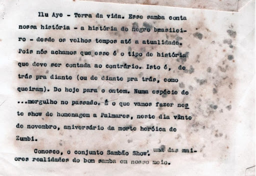 Fragments of the play “Do Carnaval ao Quilombo”, of collective authorship of the Palmares Group