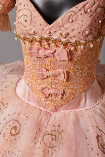 Detail of costume for Aurora (Act I) in Peggy van Praagh's The Sleeping Beauty