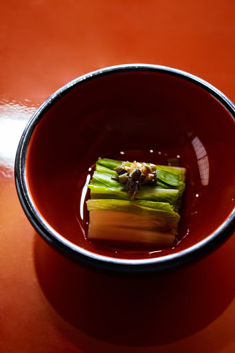 Ohitashi (Boiling) of Urui (Hosta Montana)