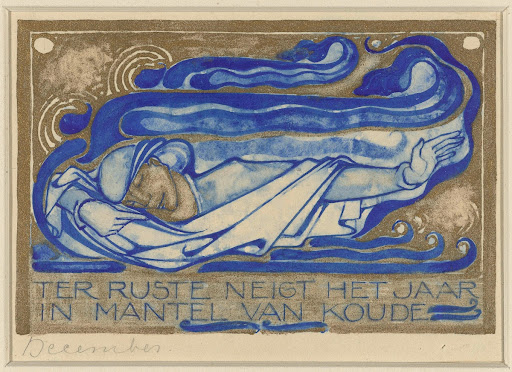 Ter ruste neigt het jaar in mantel van koude, december