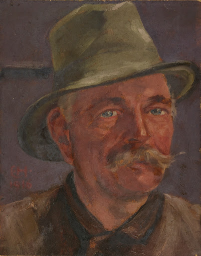 Portrait on cardboard