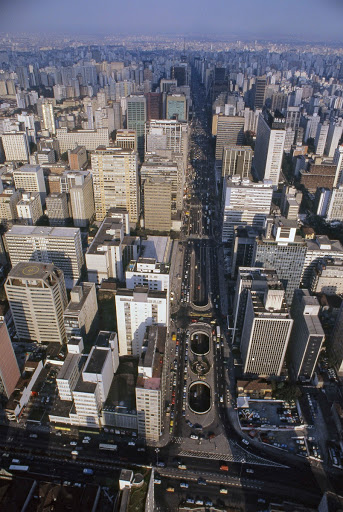 Aerial view of Paulista Avenue