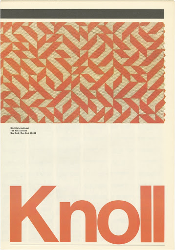 Knoll International newsletter "Textiles" "A Flawed Crystal" interior spread