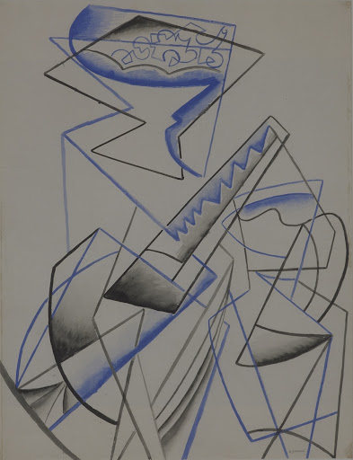 Natura morta con compotier blu