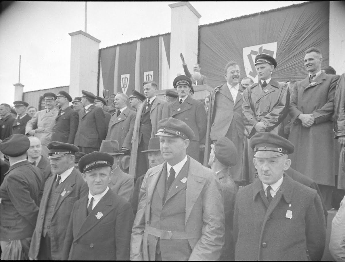 Czechoslovakia Bohemia- Reichenberg In Sudeten Region Speaker On Platform At S.D.P. Rally