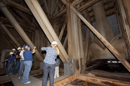 Mechanical students joined engineers and scientists as the students toured the facility to have a look at the flame trench.