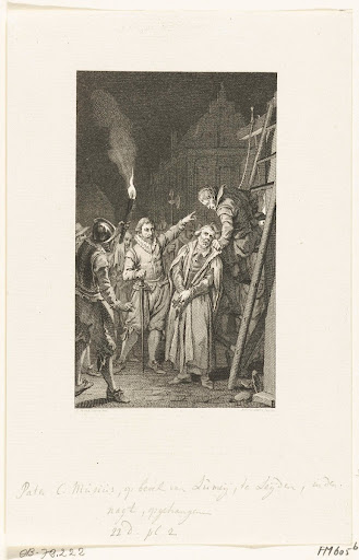 Cornelius Musius opgehangen te Leiden, 1572