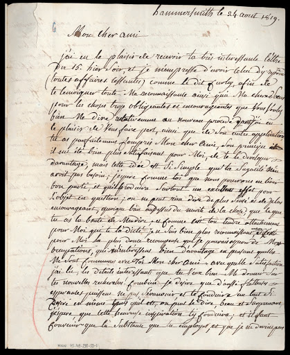Lettre de Claude Niépce à Joseph Nicéphore Niépce