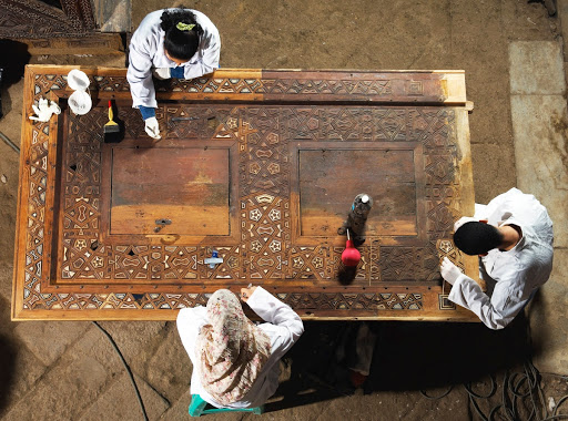 Wood restoration of door