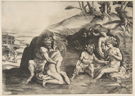 Nymphs and Satyrs bathing