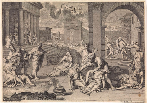 Pest op het eiland Aegina