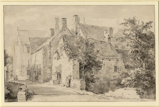 Jacob van Ruisdael, View in Alkmaar with the Grote Kerk, a drawing