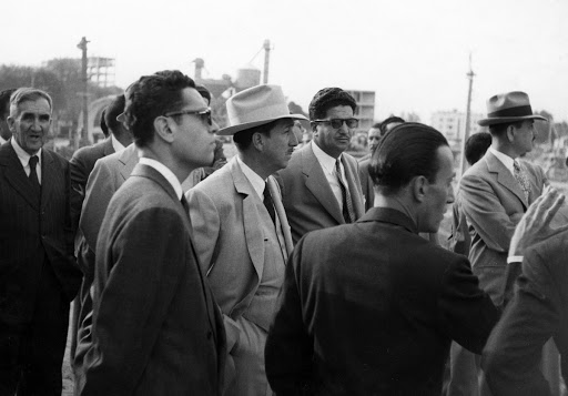 Visita del Presidente Miguel Alemán en la construcción del CUPA