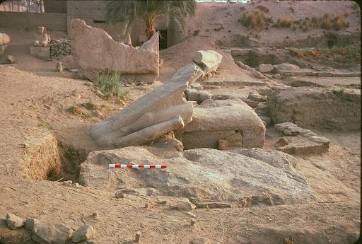 Ramesses II stela (foreground) found in 1979
