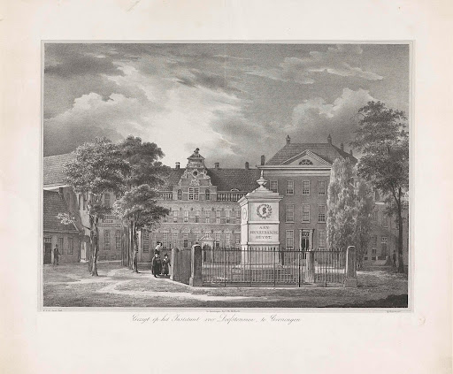 Monument voor Henri Daniel Guyot bij het Instituut voor Doofstommen te Groningen, 1829