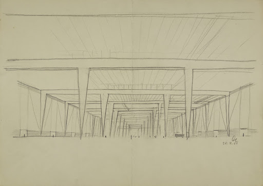 Untitled (Design for a trade fair hall at Leipzig Trade Fair - Interior view)