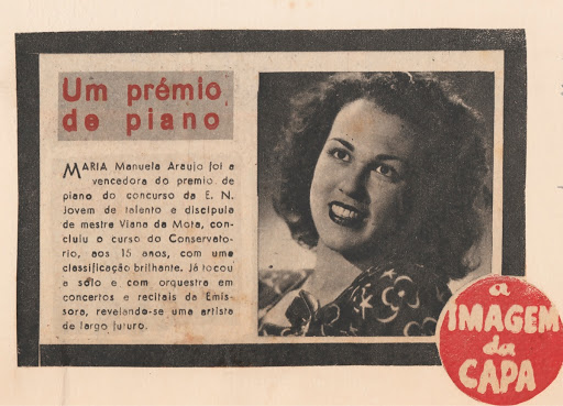 A pianista Manuela Araújo — "Prémio Vianna da Motta" 1945