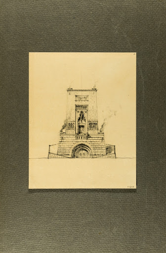 Front façade study for the Anıtkabir project.