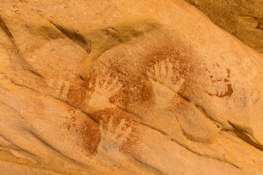 Negative and positive hand prints