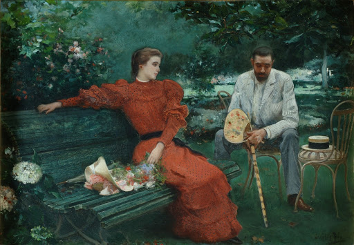 Céfiro and Flora, couple in a garden