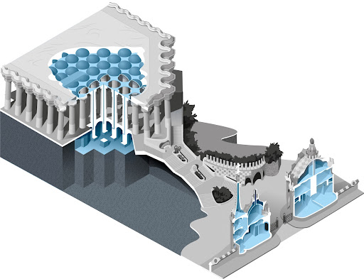 Water collection system for the cistern in Park Güell