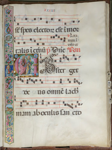 Pagina con iniziale figurata A