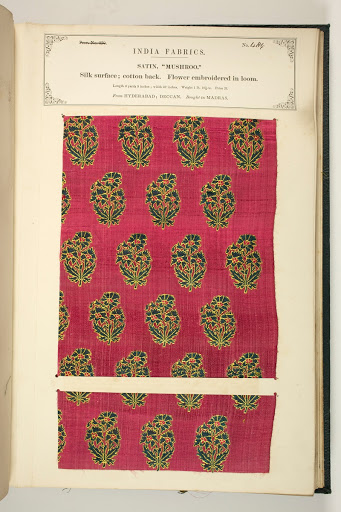 Satin, 'Mushroo' textile sample