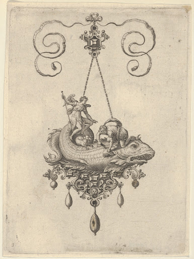 Pendant Design with a Fish Carrying Tobias and the Angel