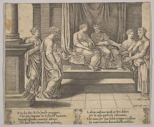Plate 3: Psyche's two sisters are married to kings, from 'The Fable of Psyche'