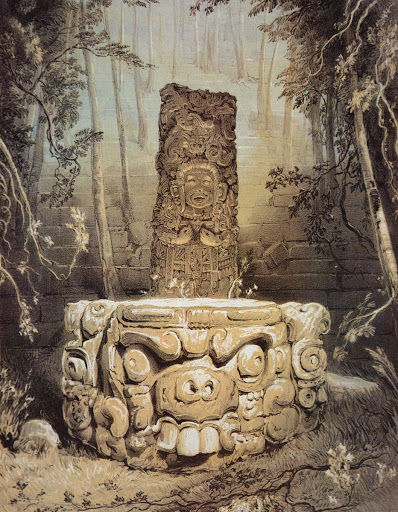 Drawing of Stela D, Copán